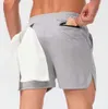 Shorts Homens Yoga Camos Calças de ginástica respiráveis com fivela de toalha solta casual corrida lulu limão lululemens desconto absorvente e respirável fino