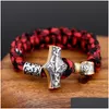 Charm-Armbänder Thors Hammer Armband geflochten Camouflage Paracord Drop Lieferung Schmuck Dhq1S