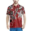 Polos pour hommes Polynésien Tribal Tongan Totem Tatouage Tonga Imprime Polos Manches Courtes Contraste Couleur Hommes De Haute Qualité