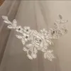 New Fashion Bianco Avorio Corto Due Strati 60-80 cm Con Pettine Veli da sposa Accessori da sposa Bordo in rilievo Cristallo LYK2251K