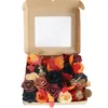 Decoratieve bloemen Halloween kunst- en groen combo box set oranje zwarte rozen bruiloft feestdecoratie