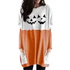 Etnische kleding Dames Print Pullover Lange mouw Losse zak Casual Halloween Top Light Sleep Tee