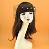 Hair Clips European Luxury Rhinestone Studded Black Face Veil Hairbands Vintage Diamonds Jewelry Classic Ladies Po Shoot Headdress