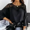 Blouses femme Chemises Crochet broderie dentelle Blouses femmes automne Sexy dentelle couture chemises blanches Vintage élégant dames hauts Blusas 12459 230918