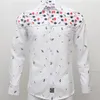 Koszula haftowa z haftą na twarz Camisa Masculina Mężczyzn Sukienki z długim rękawem Bawełniane towarzyskie hombre paris eden park faconnable Chemises274n