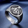 Vintage Mens Templar Masonic Rings 316L Stainless Steel mason AG Signet Ring Punk Male Fashion Jewelry Party Gift Cluster250q