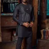 Männer Casual Hemden Afrikanische Mode Hemd Mittellange Rundhals Langarm Frühling 2021 Traditionelle Plus Größe Slim-fit Shi246n