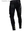 Męskie dżinsy 2019 Męskie Stylowe podarte dżinsowe spodnie motocyklista chudy szczupły proste dżinsowe spodnie Nowe moda chude dżinsy spodnie L230918