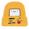 Bérets d'hiver bonnets tricotés chapeau unisexe adulte enfants dessin animé rétro rouge et blanc bouton machine de jeu grossier mignon créatif casquette froide