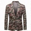 Kamouflage lera material graffiti mäns kostym jacka casual bomull sydkorea smal m-6xl kostymer blazers252a