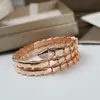 Women Jewelry Bangle Double Loop Snake Shaped Designer Exquisite and Delicate Line Design Copper Inlaid Water Diamond Lady Bracelet