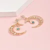 Boucles d'oreilles pendantes ALYXUY soleil lune goutte déclaration boucle d'oreille femmes mode vert cristal tempérament accessoires cadeaux