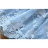 Meninas Vestidos Lace Bordado Vestido Novas Crianças Flare Manga Princesa Crianças Flores Bordadas Festa Bege Azul A1867 Gota Entrega DHCJ1