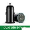 Outras ferramentas de veículos Carregador de carro com PD3.0 luminoso 30W Mini Fl Metal Dual QC 3.0 QC4.0 USB Tipo C Carregamento rápido para celular Dro Dhjxr