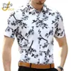 Men's Casual Dress Shirts Fashion Desinger Stylish Short Sleeve Slim Fit Shirt Men Print Blouse282o