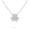 925 Silver Elegant Fashion design pendant luck necklace Four leaf clover clover Multiple specifications styles gold rose silver crystal diamond mini small