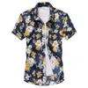 Chemise de plage hawaïenne imprimée palmier pour hommes, chemises d'été à manches courtes 5XL, chemise à col rabattu, tissu de vacances pour hommes 2020, 224P