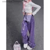 Women's Jumpsuits Rompers Big Yards purple denim overalls women fat younger sister autumn American restore L230918