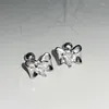 Stud Earrings 2023 Kpop Trendy Goth Y2K Inlaid Zircon Bowknot For Women Stainless Steel Cartilage Ear Piercing EMO Jewelry