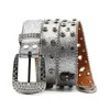 Bälten Punk Rock Crystal Studded Belt Men Women Western Cowboy med Diamond Bing Belt Disco E Girls for Jeans 230915