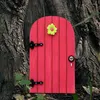 زينة الحديقة الخشبية جنية الباب بوابة بوابة الفناء النحت مصغرة في الهواء الطلق ملحقات الحرف اليدوية للديكور