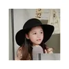 Caps Hats Vintage Retro Kids Child Boy Girl Fedora Wool Felt Crushable Wide Brim Cloche Floppy Sun Beach Cap 1 Lot/ 10Pcs Drop Deliver Dhshb