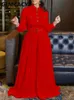 Women s Two Piece Pant Long Sleeve Buttone Up Pleated Jumpsuit Loose Belted Overalls 230918