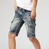 Jeans pour hommes Kiovno Fashion Hommes Cargo Casual Denim Shorts Droite Lavé Court pour Homme Taille 29-38 Multi Pockets1260R