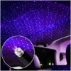 Dekorativa lampor Romantiska LED -biltak Stjärna nattljusprojektor Atmosfär Galaxy Lamp USB Justerbar inredning Drop Delivery DH2CT