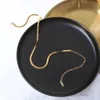 Chains 2021 High Quality Korea18k Gold Plated Snake Bone Flat Chain Women Necklaces For Female Star Moon Pendant Mom Gifts2858