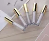 wholesale Wholesale 10ML Mini round lip gloss tube cosmetic package lipgloss bottle empty container with gold silver cap