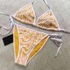 Bikini-Set, modische Damen-Badebekleidung, sexy Bikini, Nylon, schnell trocknend, BH-Shorts, zweiteiliges Set, Luxus-Designer-Badeanzug für Damen, F-Jacquard-Bikini-Anzug