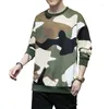 Felpe con cappuccio da uomo Maglione pullover mimetico autunnale T-shirt a maniche lunghe Cappotto casual coreano Top per personalità della moda