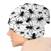 Baretten Zwart-wit herhalend patroon Unisex Bonnet Winter Running Dubbellaags dunne hoeden voor heren Dames