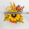 Decorative Flowers Artificial Sunflower Pumpkin Thanksgiving Fall Halloween Autumn Desktop Dinning Table Party Home Room