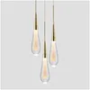 Lampy wiszące projektant LED Woda upuszcza światło minimalistyczne skandynawskie loft kryształ lampa wisząca kreatywna restauracja lampki dostarczania ligh dhsee