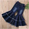 Jeans Ny småbarn Flare Pant Baby Kid Barn Girl kläder Bot Cut Pants Byxor Drop Delivery Kids Maternity Clothing DHSGJ