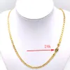 Collana da donna Catena barbazzale Solido 24 k Timbro Link Oro fine GF Compleanno Regalo di San Valentino Di valore 20 500 4 MM252R