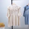 Bluzki damskie 2023 Summer Preppy Style Sweet Hafted Women Kobiety z krótkim rękawem Single Bered Shirt HT15055