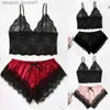 Seksowna set Miarhb Lace pusta seksowna piżama dla kobiet odzież nocną piżamą żeńska kobieta do snu Ultra cienkie sleep Lounge domek nocnych ścieżek Q0706 L230918