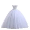 Nouveau chérie Tulle A-ligne robes de mariée robe grande taille longueur de plancher robes de mariée avec de lourdes baguettes à lacets dos avec Pett209R