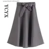 فساتين أساسية غير رسمية Ycyx تنورة تنورة من الصوف الصوف يزحف من الصوف نساء النساء الأنيقة في فصل الشتاء التنورة للسيدات فستان الأزياء للتنورة A-Line M-3XL L230918