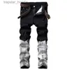 Mäns jeans män jeans Autumn Fashion Mens Hold Biker Ripped Washed Faded Hip Hop Pants for Men Size 30-40 L230918