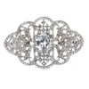 2 Polegada vintage olhar claro strass cristal diamante broche de jóias de casamento com pedra azul2780