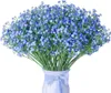 Decoratieve bloemen 10st Babys adem kunstmatige nep blauwe echte aanraking Gypsophila bloemen in bulk voor thuis bruiloft tuin decor