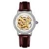Wristwatches CAROTIF Waterproof Glow Women's Watch Fashion Mechanical Fully Automatic Hollow Out Leather Belt Wristwatch