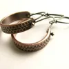 Boucles d'oreilles pendantes Vintage rondes en Bronze, crochet artisanal ancien pour femmes, motif de sculpture en métal créatif, bijoux Punk manuels