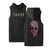 Men's Tank Tops Rhinestone Hoodies Sleeveless Vest Hoody Hip Hop Sweatshirts Male Drop Ship242C