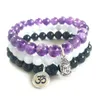 MG0854 New Deisgn Natural Aquamarine Braceelt Top Grade Black Tourmaline Om Bracelet Trendy Amethyst Buddha Charm Bracelet176k