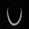 Kedjor Zhanhao Anpassad Pave Moissanite Diamond 18inch 13 5mm Bredd Hip Hop Men Cuban Link Chain Necklace2287